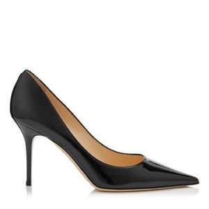 Jimmy Choo Agnes Black Patent Pointy Toe Pumps